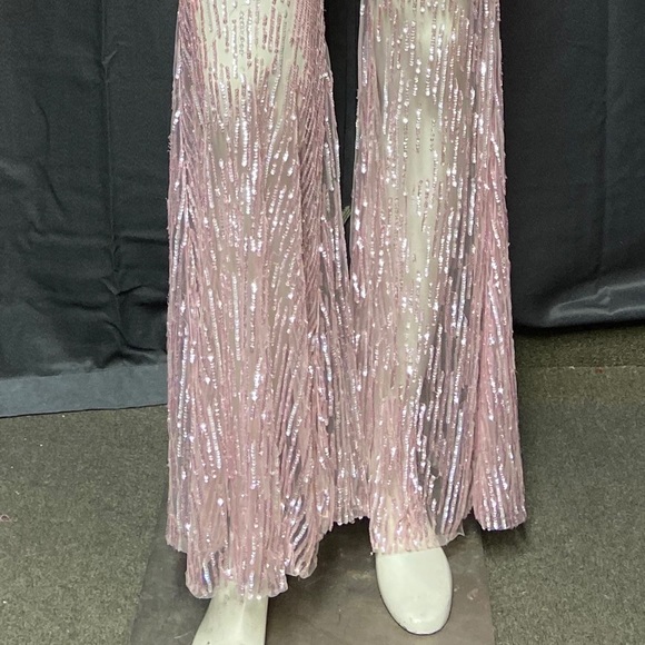 Amen Black Label Pink Sequin Tulle Flare Pants 38 - Picture 8 of 8